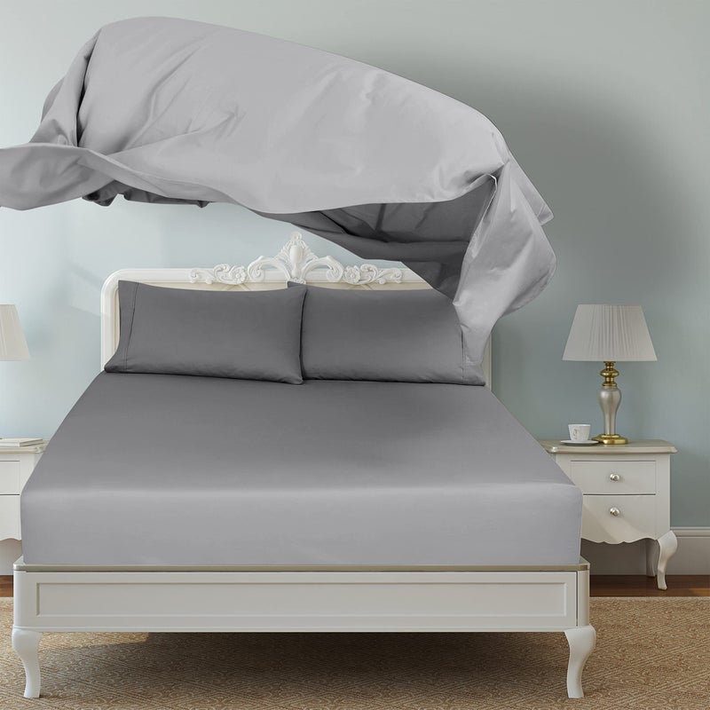 Royale Linens 2 Pack Bulk Flat Sheet Set - Top Sheets - Soft 1800 Microfiber - Wrinkle & Stain Resistant - for Hotel, Massage Table, Hospital, Dorm - Queen Flat Sheet Sold Separately (Queen, Silver) - Image 3